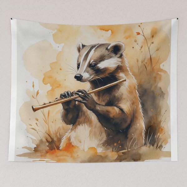 Item preview, Flautist Badger designed and sold by QuidNimbus.