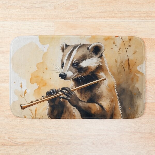 Item preview, Flautist Badger designed and sold by QuidNimbus.
