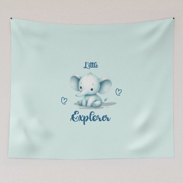 Item preview, Little Explorer – Adorable Turquoise Elephant, Unique designed and sold by villacreativa.