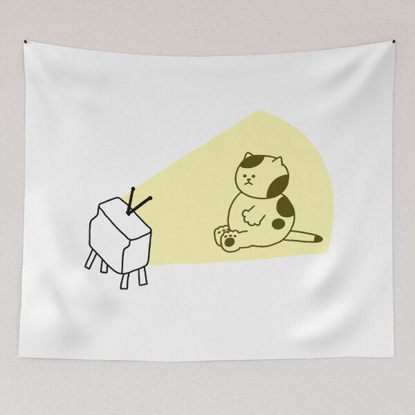 Item preview, a Cat watching TV designed and sold by superbaechoo.
