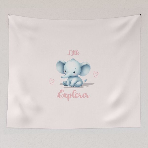 Item preview, Little Explorer – Adorable Blue Elephant, Unique designed and sold by villacreativa.