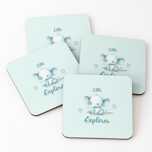 Item preview, Little Explorer – Adorable Turquoise Elephant, Unique designed and sold by villacreativa.