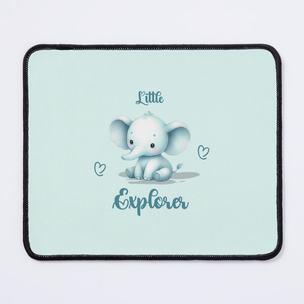 Item preview, Little Explorer – Adorable Turquoise Elephant, Unique designed and sold by villacreativa.