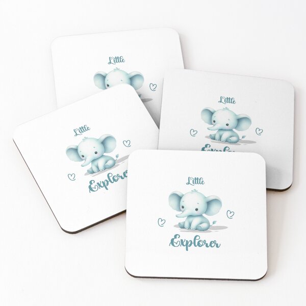 Item preview, Little Explorer – Adorable Turquoise Elephant, Unique designed and sold by villacreativa.