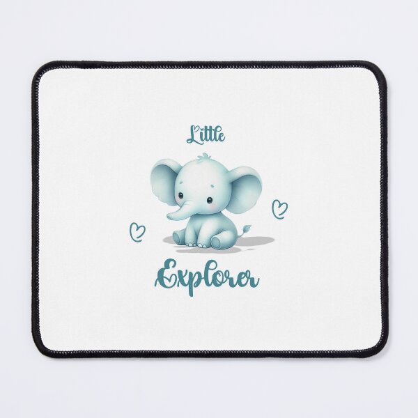 Item preview, Little Explorer – Adorable Turquoise Elephant, Unique designed and sold by villacreativa.