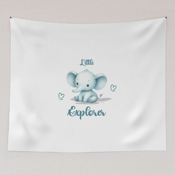 Item preview, Little Explorer – Adorable Turquoise Elephant, Unique designed and sold by villacreativa.