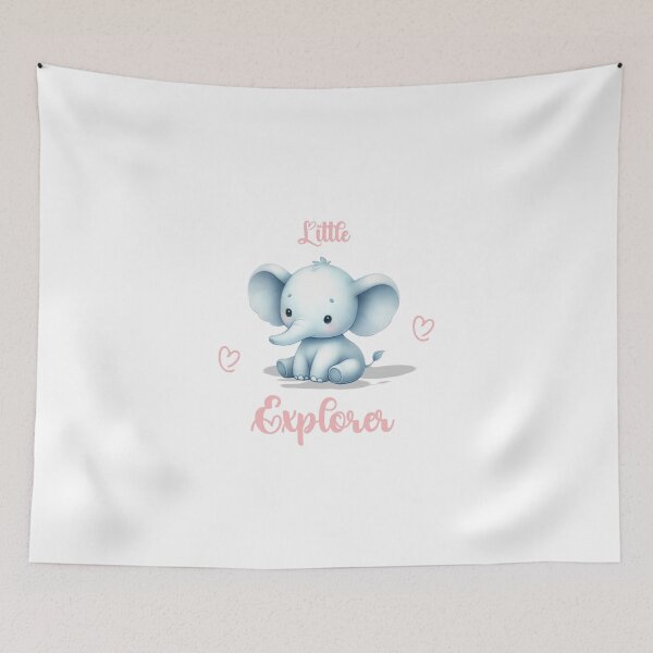 Item preview, Little Explorer – Adorable Blue Elephant, Unique designed and sold by villacreativa.