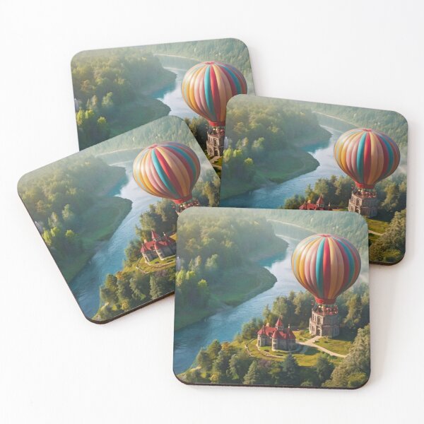 Item preview, Skybound Castle: Magical Airship Over River Valleys designed and sold by BlareBlare.