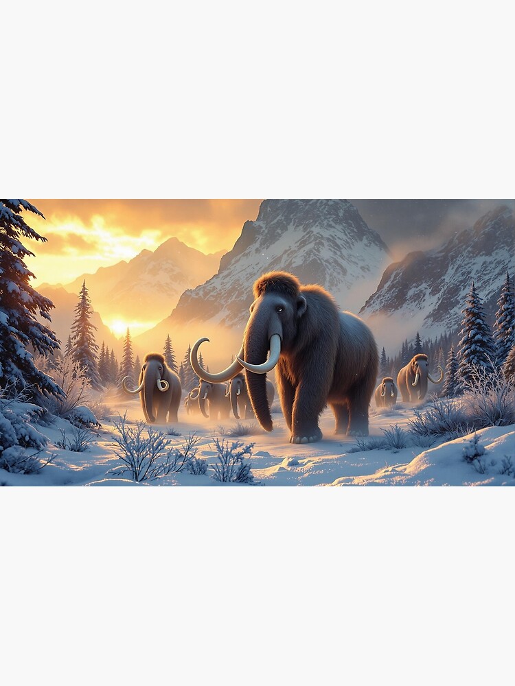 Thumbnail 2 of 2, Greeting Card, Woolly Mammoths designed and sold by LenCarol.