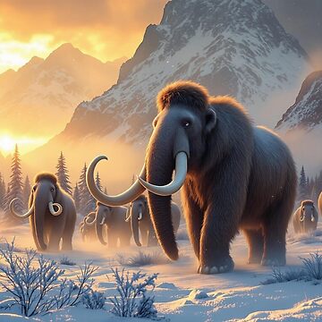 Artwork thumbnail, Woolly Mammoths by LenCarol