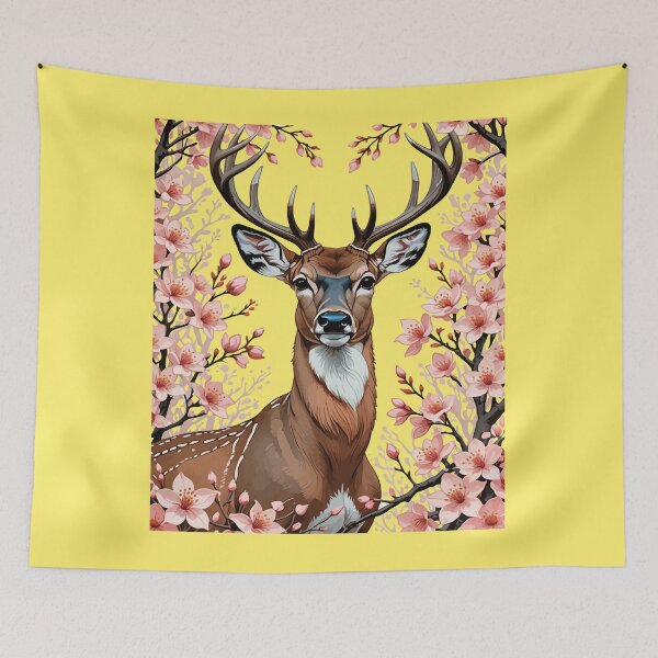 Item preview, Michigan Whitetail Buck Surrounded By Apple Blossom designed and sold by taiche.