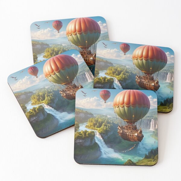 Item preview, Dreams Aloft: Magical Airship and Waterfall Below designed and sold by BlareBlare.