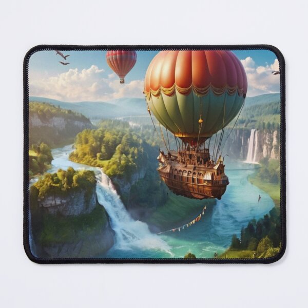 Item preview, Dreams Aloft: Magical Airship and Waterfall Below designed and sold by BlareBlare.
