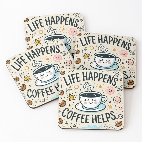 Item preview, Life Happens, Coffee Helps designed and sold by Design Delinquent.