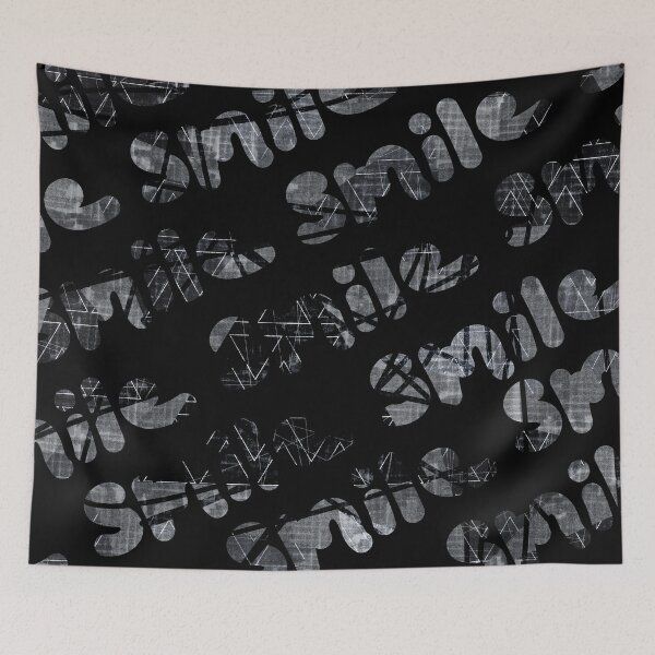 Item preview, geometric - triangles - smile - BG B - grey designed and sold by tangerinedusk.