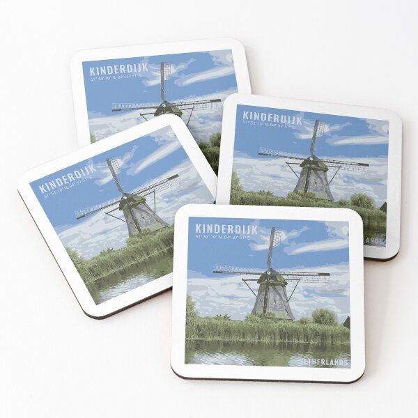 Item preview, Traditional Windmill at Kinderdijk: Dutch Heritage Art designed and sold by Mundivagant Designs.