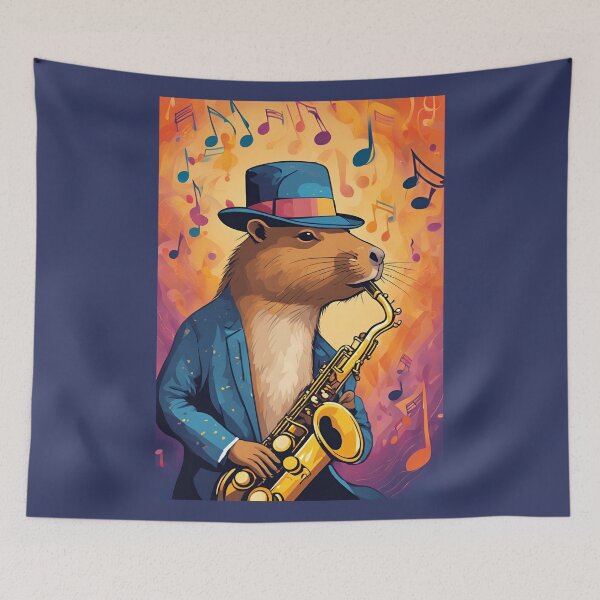 Item preview, CAPYBARA JAZZ , CAPYBARA, JAZZ designed and sold by GOLDENGARDENART.