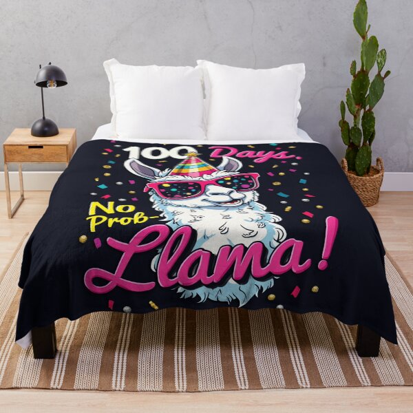 Item preview, 100 Days No Prob-Llama Funny School Celebration Design designed and sold by Vago.