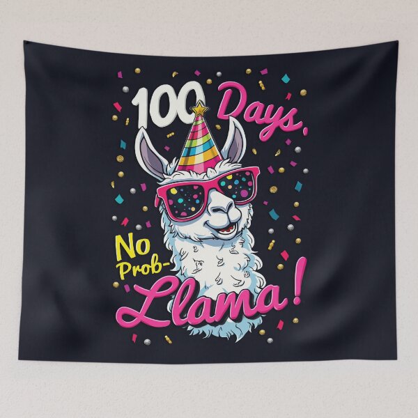 Item preview, 100 Days No Prob-Llama Funny School Celebration Design designed and sold by Vago.