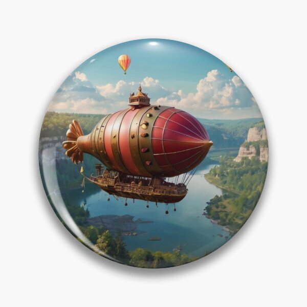 Item preview, Celestial Voyage: Airship Above Magical Mountains designed and sold by BlareBlare.