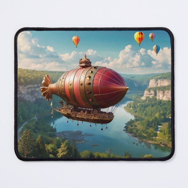 Item preview, Celestial Voyage: Airship Above Magical Mountains designed and sold by BlareBlare.