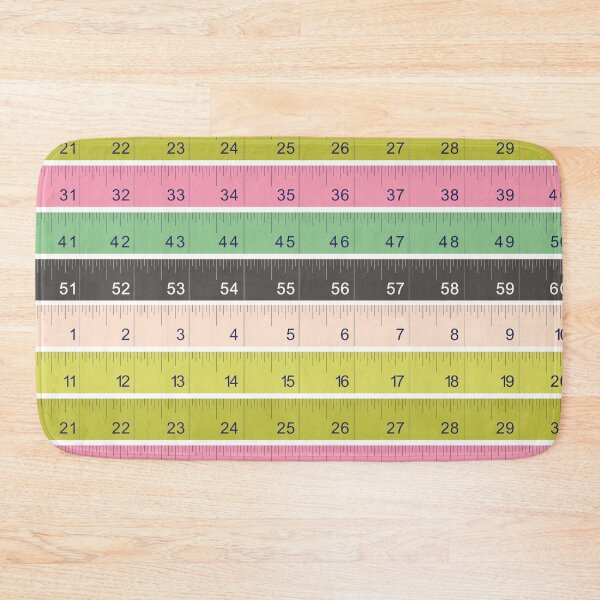 Item preview, Pink and green sewing measuring tape pattern designed and sold by kapotka.