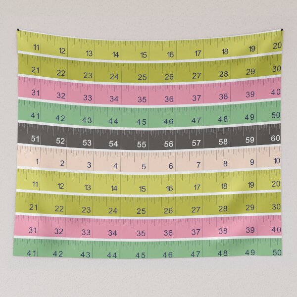 Item preview, Pink and green sewing measuring tape pattern designed and sold by kapotka.