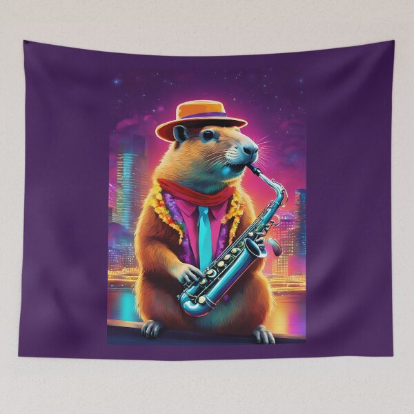 Item preview, PLAY CAPYBARA JAZZ , CAPYBARA, JAZZ designed and sold by GOLDENGARDENART.