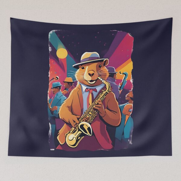 Item preview, SOUL CAPYBARA JAZZ , CAPYBARA, JAZZ designed and sold by GOLDENGARDENART.