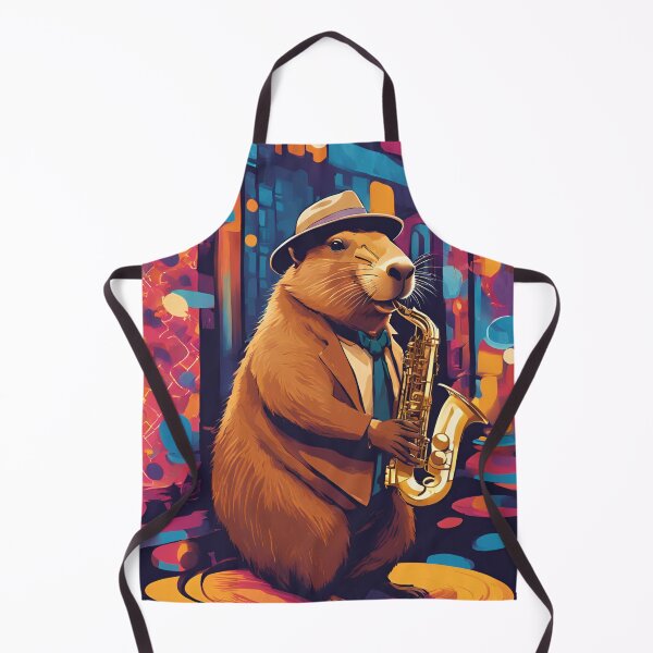 Item preview, MUSIC SOUL CAPYBARA JAZZ , CAPYBARA, JAZZ designed and sold by GOLDENGARDENART.