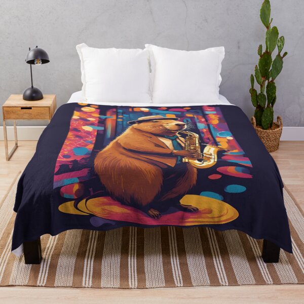 Item preview, MUSIC SOUL CAPYBARA JAZZ , CAPYBARA, JAZZ designed and sold by GOLDENGARDENART.