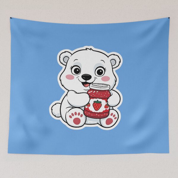 Item preview, Polar Bear having Strawberry Jam| Berry Spreadable Delight | Gobble Gala  designed and sold by Kids GobbleGala.