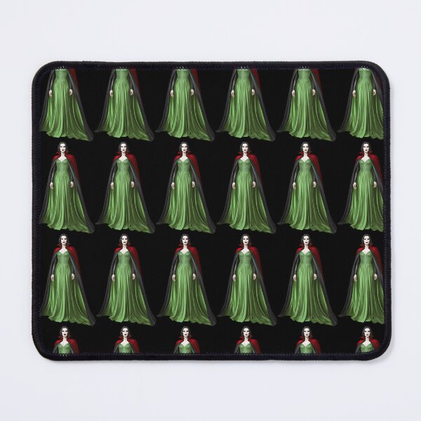 Item preview, Elegant Woman in Green Dress with Red Cape designed and sold by artwaves.