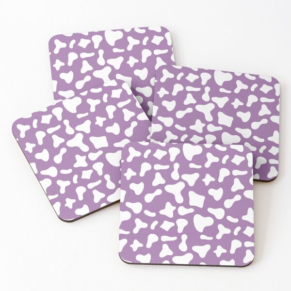Aperçu de l'œuvre Motif vache blanche sur fond violet | Motif vache Holstein créée et vendue par PatternPen.