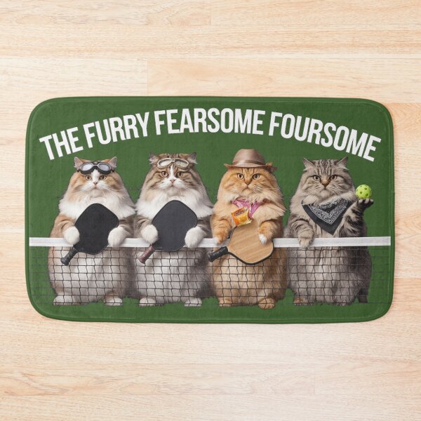 Item preview, Furry Foursome Pickleball Kitties #2 designed and sold by ChonkingHazard.
