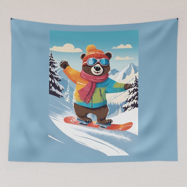 Item preview, Winter Bear, Snowboard Bear, Snowboard, designed and sold by GOLDENGARDENART.