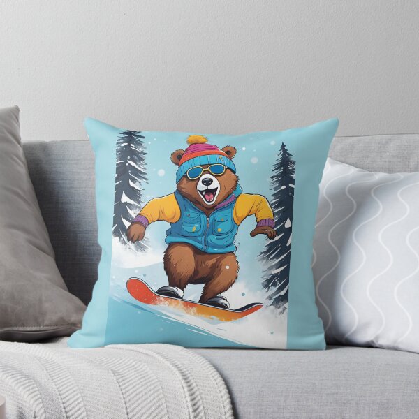 Item preview, Winter Brown  Bear, Snowboard Bear, Snowboard, designed and sold by GOLDENGARDENART.