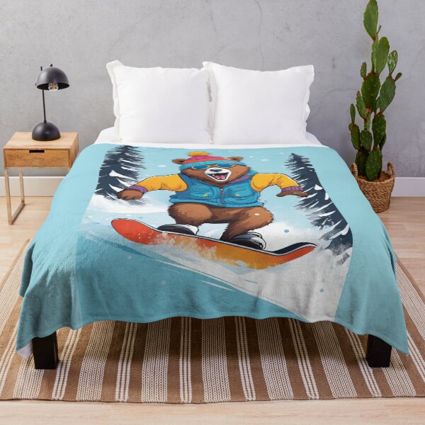 Item preview, Winter Brown  Bear, Snowboard Bear, Snowboard, designed and sold by GOLDENGARDENART.