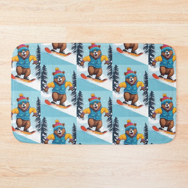 Item preview, Winter Brown  Bear, Snowboard Bear, Snowboard, designed and sold by GOLDENGARDENART.