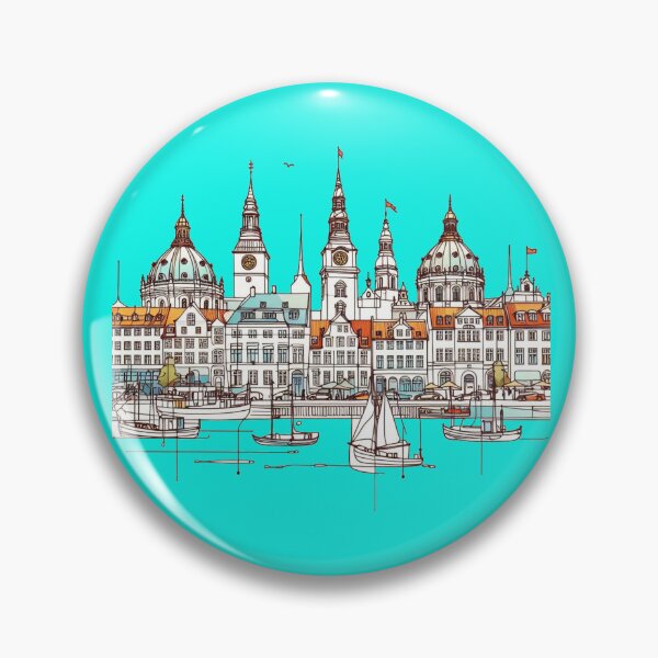 Item preview, Copenhagen Landmarks in One Continuous Line 3D Art , designed and sold by PaintMeWorld.