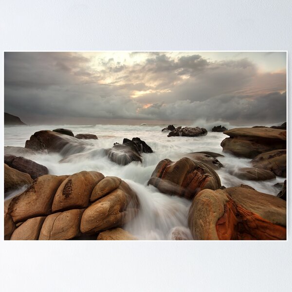 Item preview, Surging ocean over rocks at Forresters Beach Australia seascape landscape designed and sold by Cooee Collection.