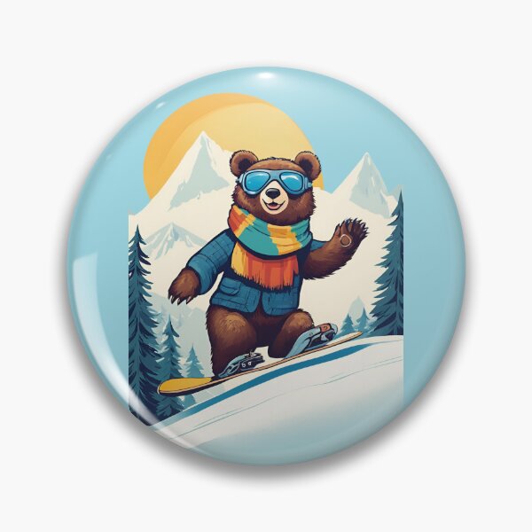 Artikelvorschau, Braunbär, Snowboardbär, Snowboard, entworfen und verkauft von GOLDENGARDENART.