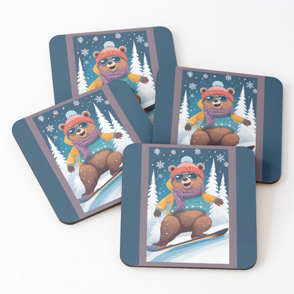 Item preview, Teddy Brown Bear, Snowboard Bear, Snowboard, designed and sold by GOLDENGARDENART.