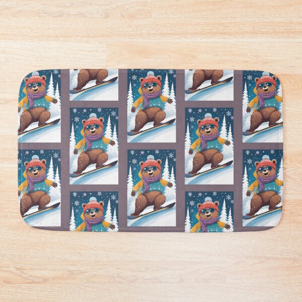 Item preview, Teddy Brown Bear, Snowboard Bear, Snowboard, designed and sold by GOLDENGARDENART.