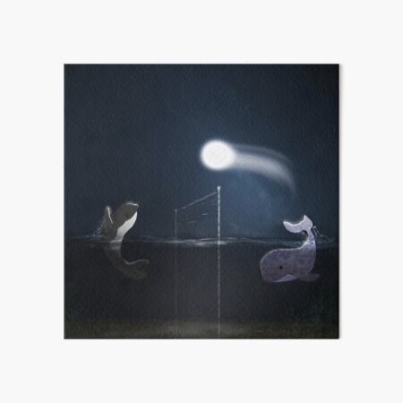 Do Whales Play Volleyball with the Moon? Art Board Print
