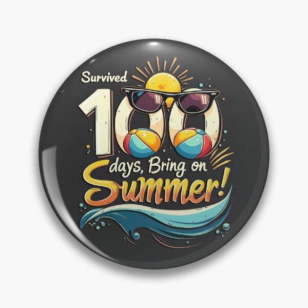 Artikelvorschau, 100 Tage überlebt, her mit dem Sommer – Lustiges Strand- und Sonnendesign entworfen und verkauft von Vago.