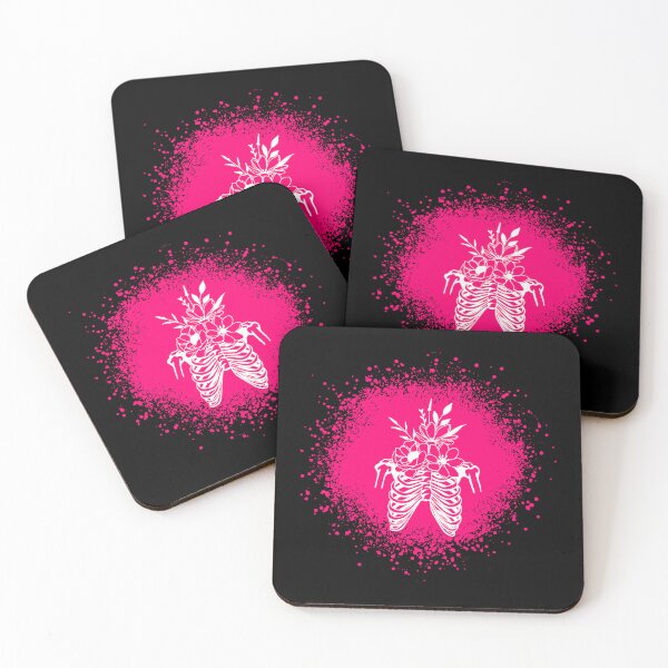 Item preview, Floral Skeleton Ribcage Design | Bold Pink Splash Art designed and sold by DearPrint.