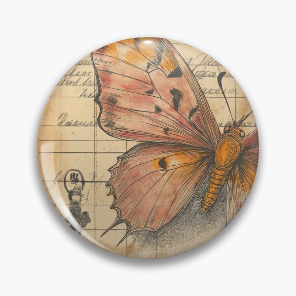 Item preview, Butterfly on Vintage Paper. Retro design. designed and sold by Shoot-The-Moon.