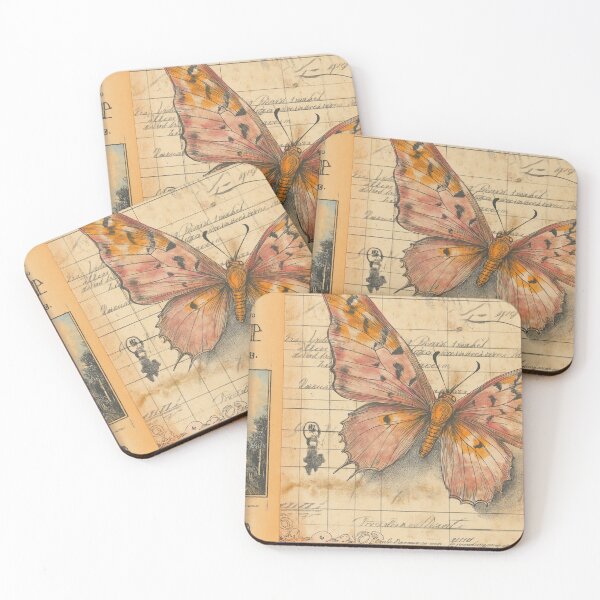 Item preview, Butterfly on Vintage Paper. Retro design. designed and sold by Shoot-The-Moon.