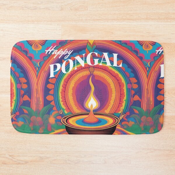Item preview, Vibrant Pongal Festival Design - Flame Diya & Rangoli Patterns designed and sold by InspiredCreatives.